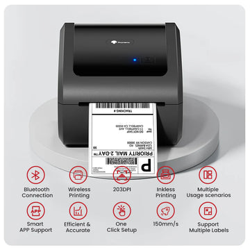 Phomemo D520 Bluetooth Thermal Label Printer 4" x 6 Wireless Multi-Functional Label Printer for Package Postage Address Logo Shipping, Compatible with Amazon, USPS, Shopify, Ebay & More - Imported from UK